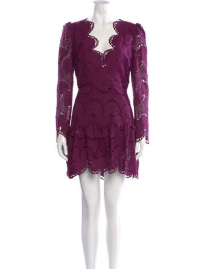 Pre-owned Saylor Lace Pattern Mini Dress In Purple