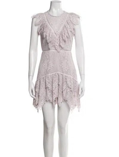 Pre-owned Saylor Lace Pattern Mini Dress In Purple