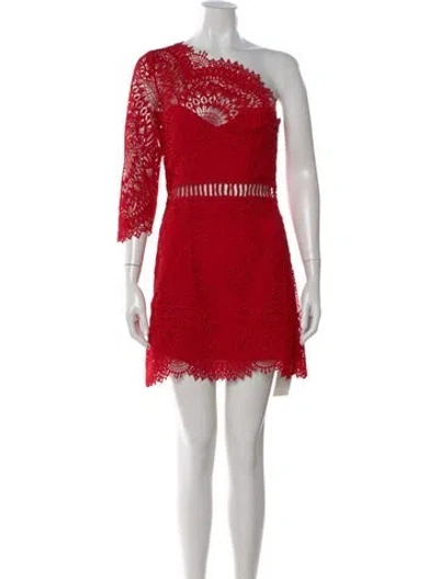 Pre-owned Saylor Lace Pattern Mini Dress In Red