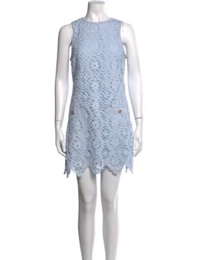 Pre-owned Saylor Lace Pattern Mini Dress W/ Tags In Blue