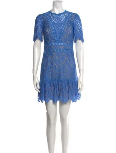 Pre-owned Saylor Lace Pattern Mini Dress W/ Tags In Blue