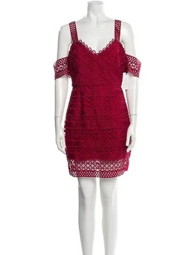 Pre-owned Saylor Lace Pattern Mini Dress W/ Tags In Red