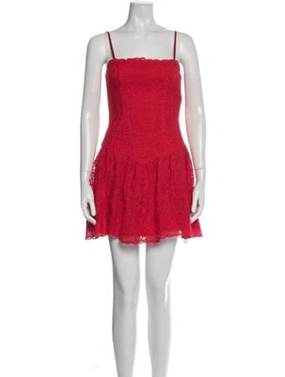 Pre-owned Saylor Lace Pattern Mini Dress W/ Tags In Red