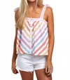 Saylor Laiken Sleeveless Top In Rainbow Stripe In Multi