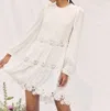 SAYLOR LARAMIE EMBROIDERED DRESS IN IVORY