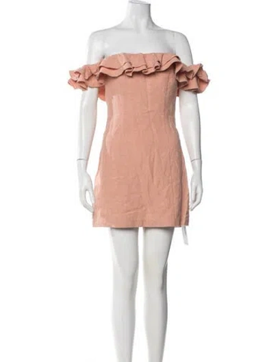 Pre-owned Saylor Linen Mini Dress In Neutral