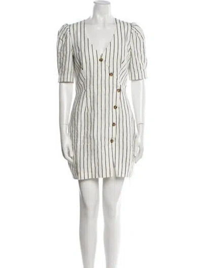 Pre-owned Saylor Linen Mini Dress In White