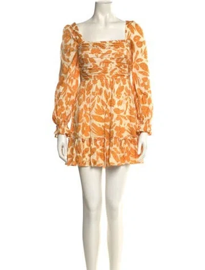 Pre-owned Saylor Linen Mini Dress In Yellow