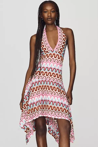 Saylor Lissie Plunge Halter Mini Dress In Pink