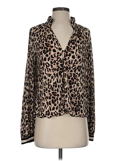 Pre-owned Saylor Long Sleeve Blouse In Brown