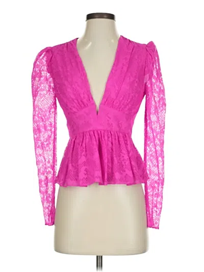 Pre-owned Saylor Long Sleeve Blouse In Pink