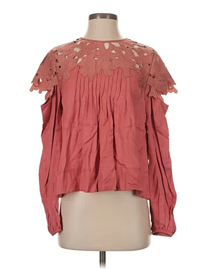 Pre-owned Saylor Long Sleeve Blouse In Pink