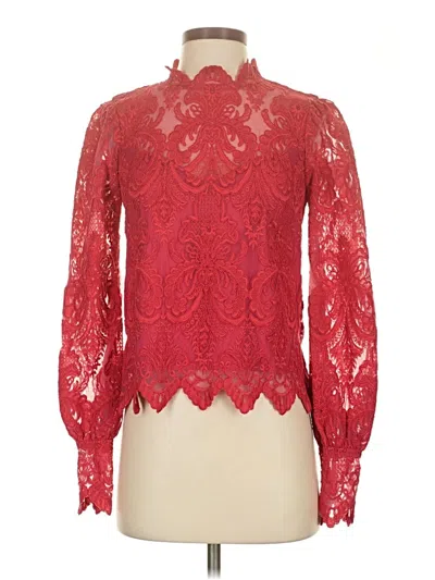 Pre-owned Saylor Long Sleeve Blouse In Red