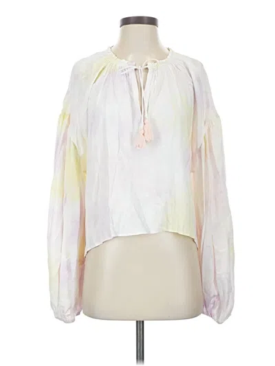 Pre-owned Saylor Long Sleeve Blouse In White