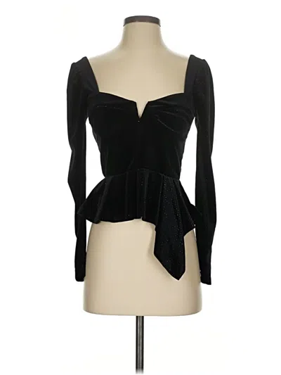 Pre-owned Saylor Long Sleeve Top Black Sweetheart Neckline Tops