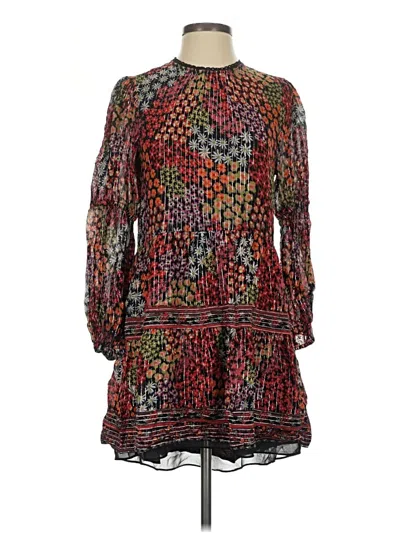 Pre-owned Saylor Long Sleeve Top Red Mock Neckline Tops