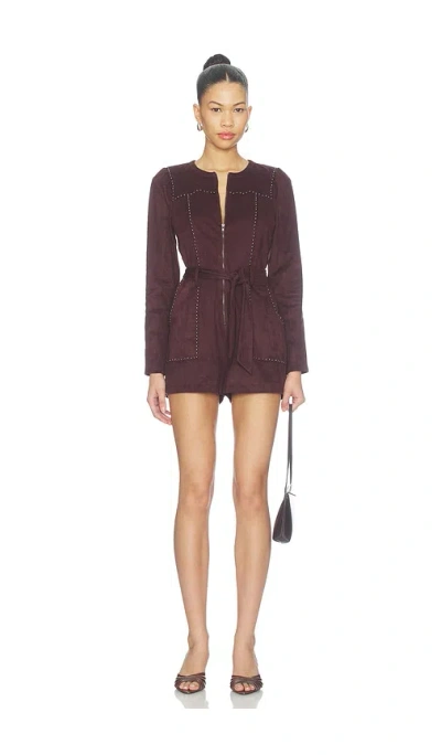 Saylor Lora Romper In Chocolate
