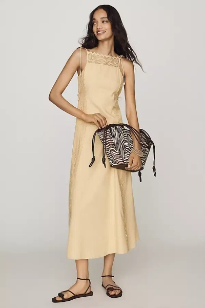 Saylor Lysandra Linen Blend Midi Dress In Yellow