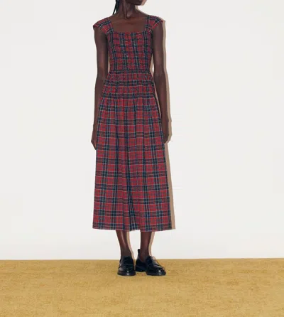 Saylor Mackenzy Christmas Plaid Midi Dress In Multi