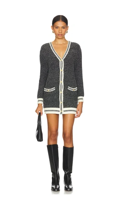 Saylor Marisole Cardigan In Black & White