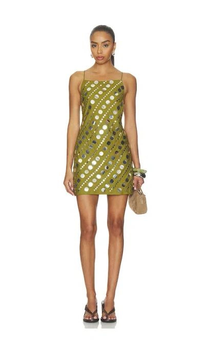 Saylor Marlon Dress In Pistachio & Silver