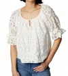 Saylor Meg Eyelet Blouse In White In White
