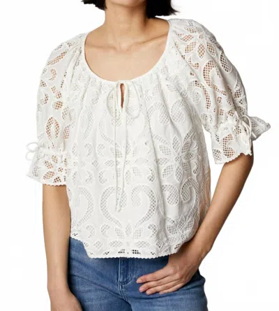 Saylor Meg Eyelet Blouse In White