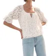 Saylor Meg Eyelet Blouse In White In White