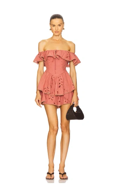 Saylor Megara Romper In Dusty Rose