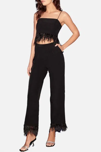 Saylor Messika Feather Suiting Pant Set In Black