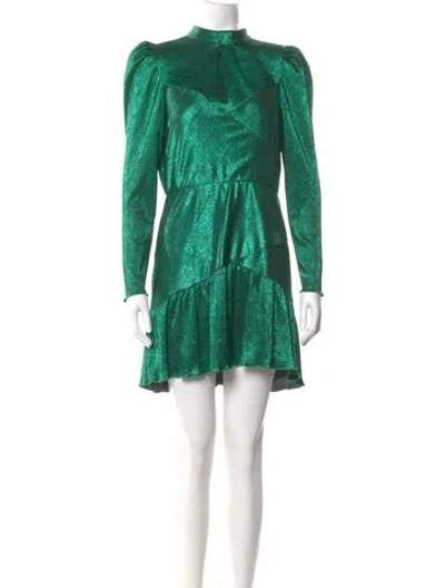 Pre-owned Saylor Mock Neck Mini Dress In Green