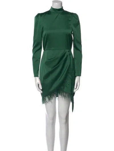 Pre-owned Saylor Mock Neck Mini Dress In Green