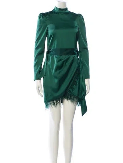 Pre-owned Saylor Mock Neck Mini Dress In Green