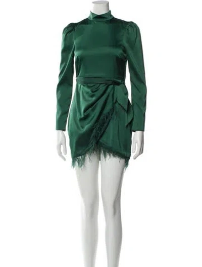 Pre-owned Saylor Mock Neck Mini Dress In Green