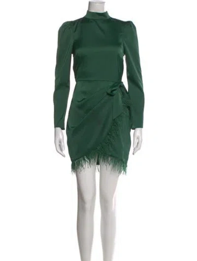 Pre-owned Saylor Mock Neck Mini Dress In Green