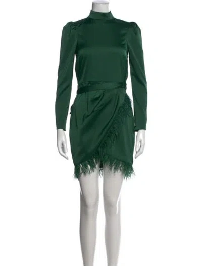 Pre-owned Saylor Mock Neck Mini Dress In Green