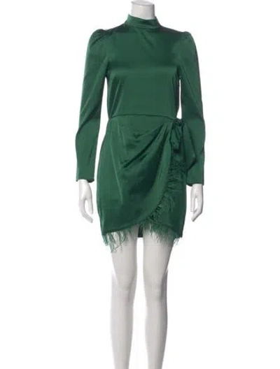 Pre-owned Saylor Mock Neck Mini Dress In Green