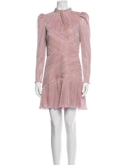Pre-owned Saylor Mock Neck Mini Dress In Pink