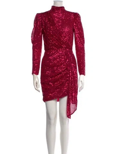 Pre-owned Saylor Mock Neck Mini Dress In Pink