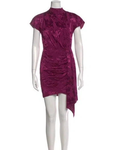 Pre-owned Saylor Mock Neck Mini Dress In Purple