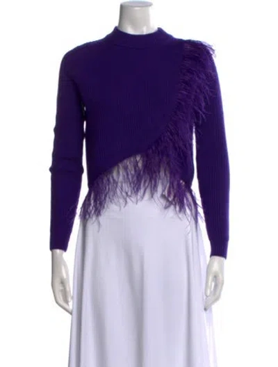 Pre-owned Saylor Mock Neck Sweater In Purple