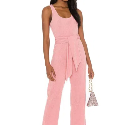 Saylor Molly Ribbed Jumpsuit In Pink