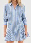 Saylor Naeem Shirt Dress Blue/yellow In Blue