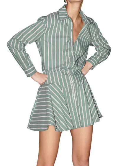 Saylor Naeem Stripe Shirt Dress In Juniper
