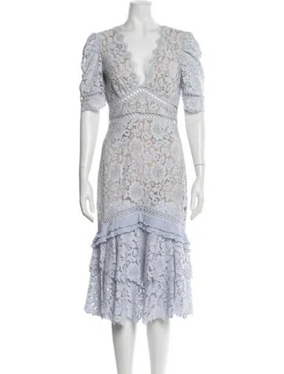 Pre-owned Saylor Nylon Midi Length Dress In Blue