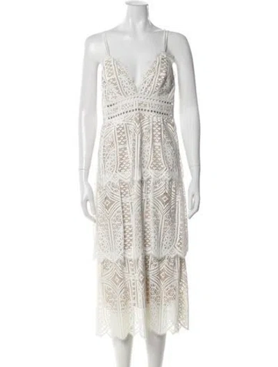 Pre-owned Saylor Nylon Midi Length Dress In Neutral