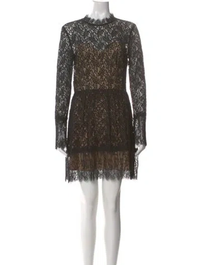 Pre-owned Saylor Nylon Mini Dress In Black