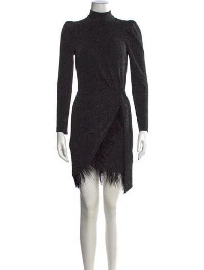 Pre-owned Saylor Nylon Mini Dress In Black/metallic