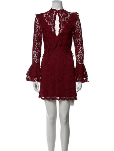 Pre-owned Saylor Nylon Mini Dress In Burgundy