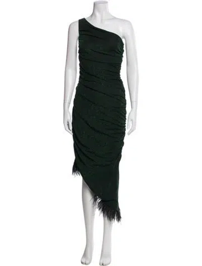 Pre-owned Saylor One-shoulder Long Dress In Green